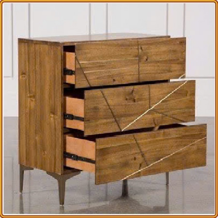 Living Spaces 206180 : Tủ Đứng 3 Ngăn Kéo - Vàng Đồng